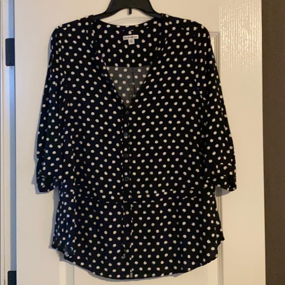 Black polka dot tunic